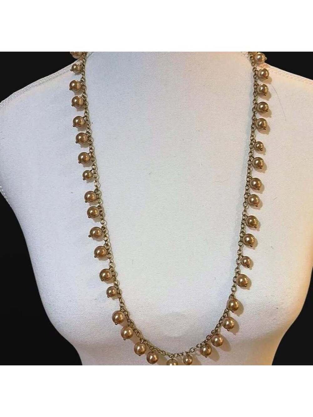 J.Crew Long Faux Pearl Dangle Chain Necklace